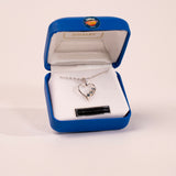 3 Stone Heart Blue Montana Sapphire Sterling Silver Pendant