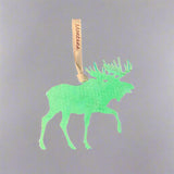 Green Moose Stainless Steel Hammered Ornament