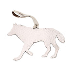 Wolf Stainless Steel Hammered Ornament by Art Studio Company (4 Colors, 2 Sizes)