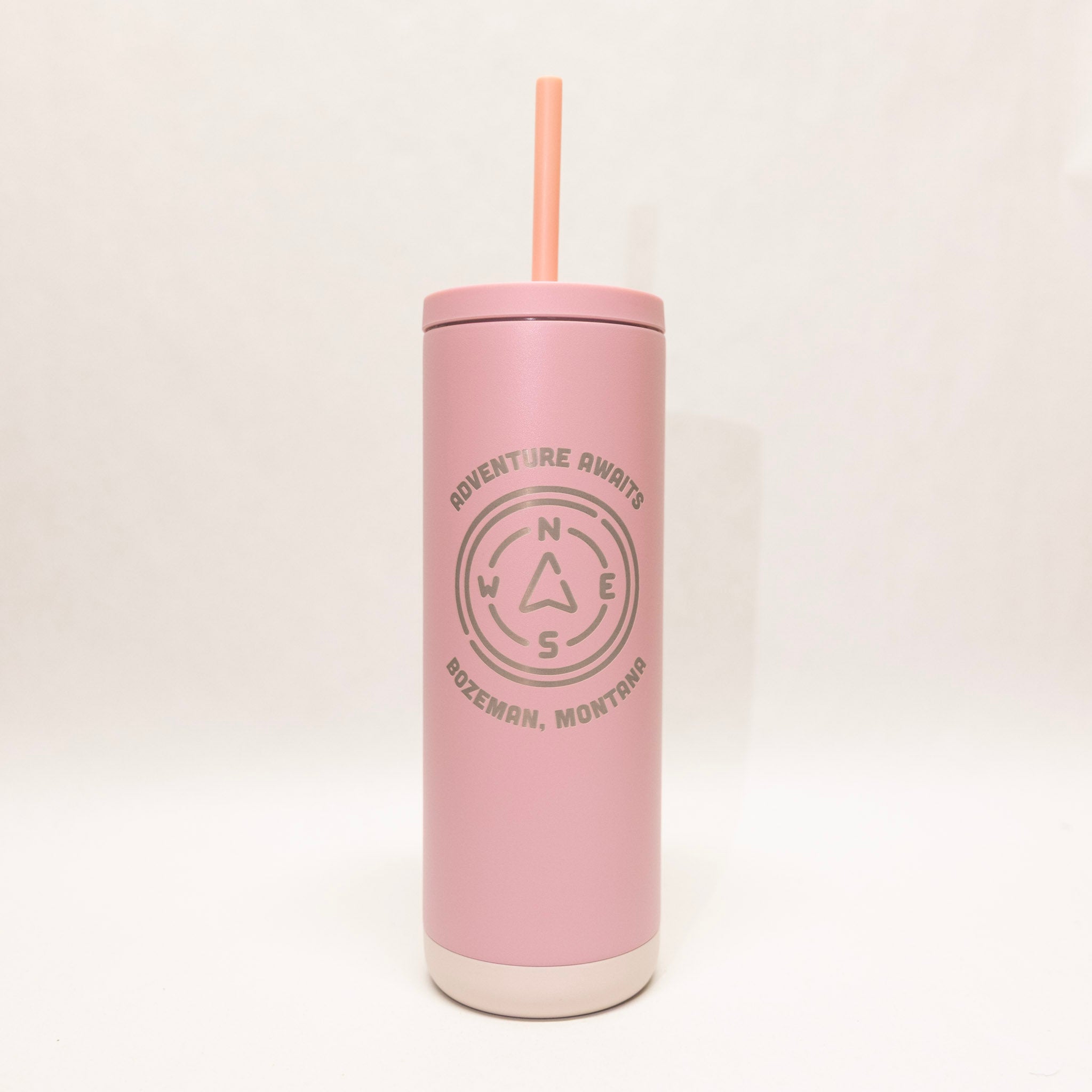 Adventure Awaits Bozeman Maker 20 oz Sip Tumbler by Montana Gift Corral Matte Candy Blush