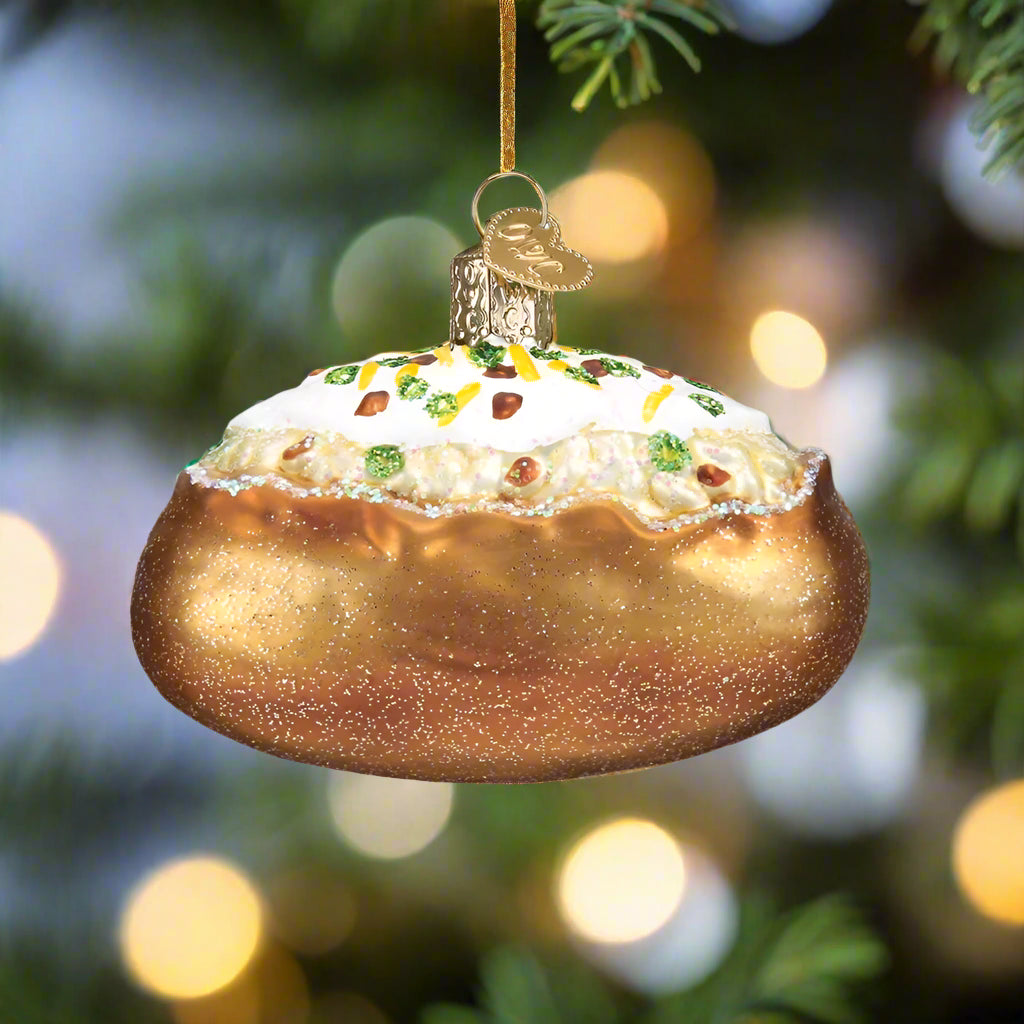 Baked Potato Glass Ornament