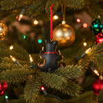 Bearfoots bear ornament with red ribbon