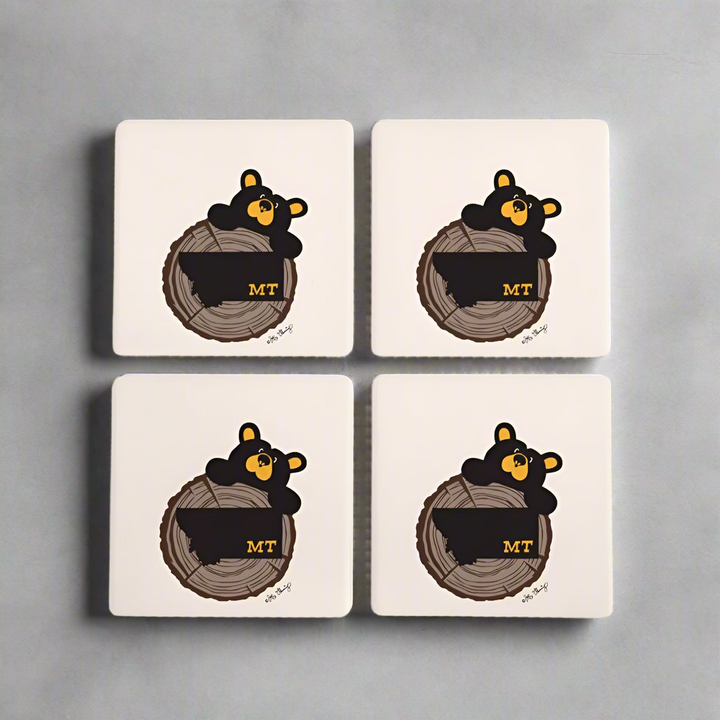Bearfoots Montana Coasters by Jeff Fleming