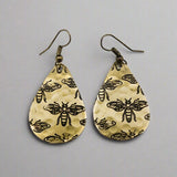 Bees Brass Earrings by Anju Art Jewelry