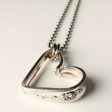 Bent Heart Silverware Necklace by Girl Ran Away with the Spoon