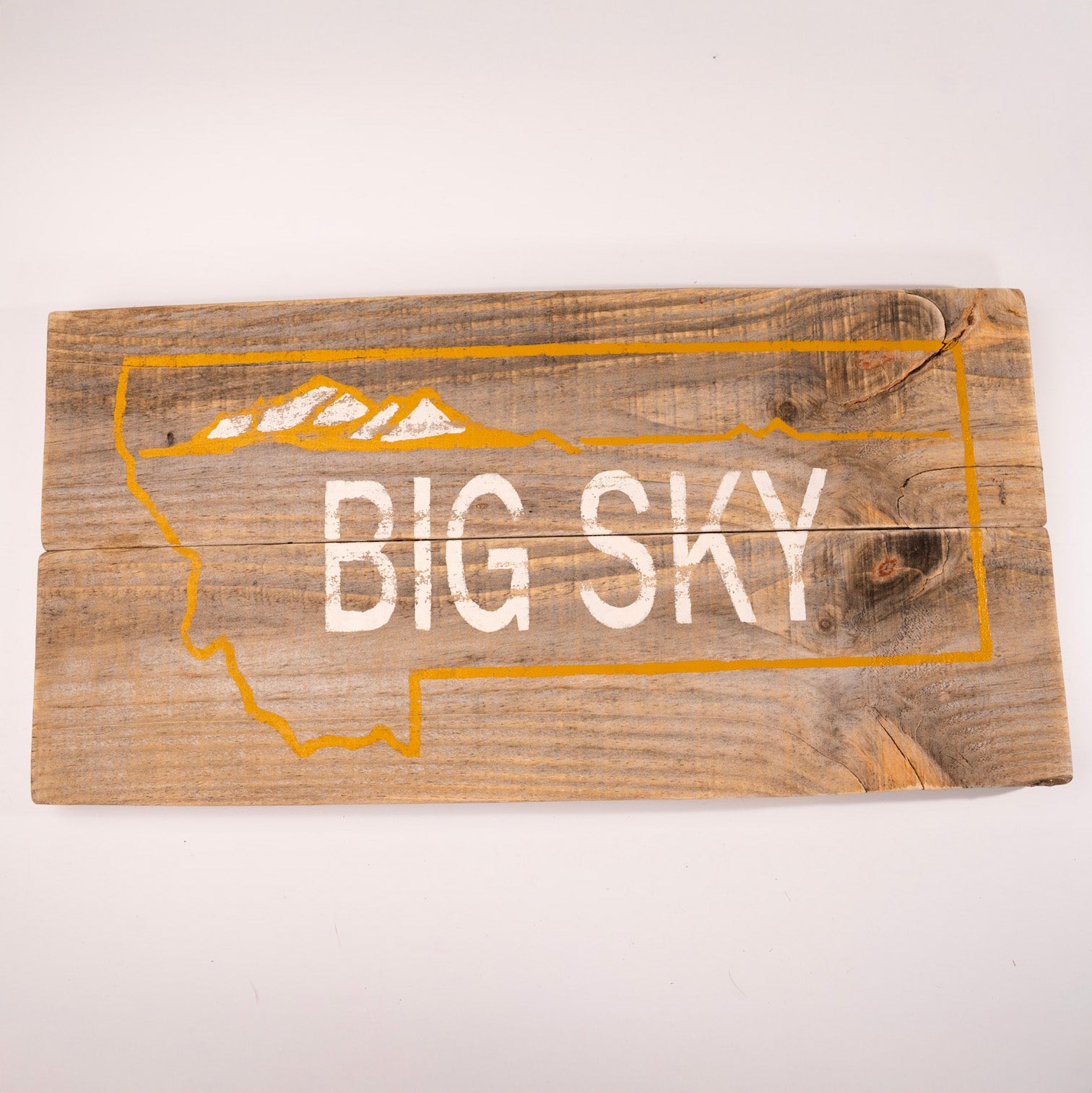 Big Sky License Plate Barnwood Sign by Salvage Signs