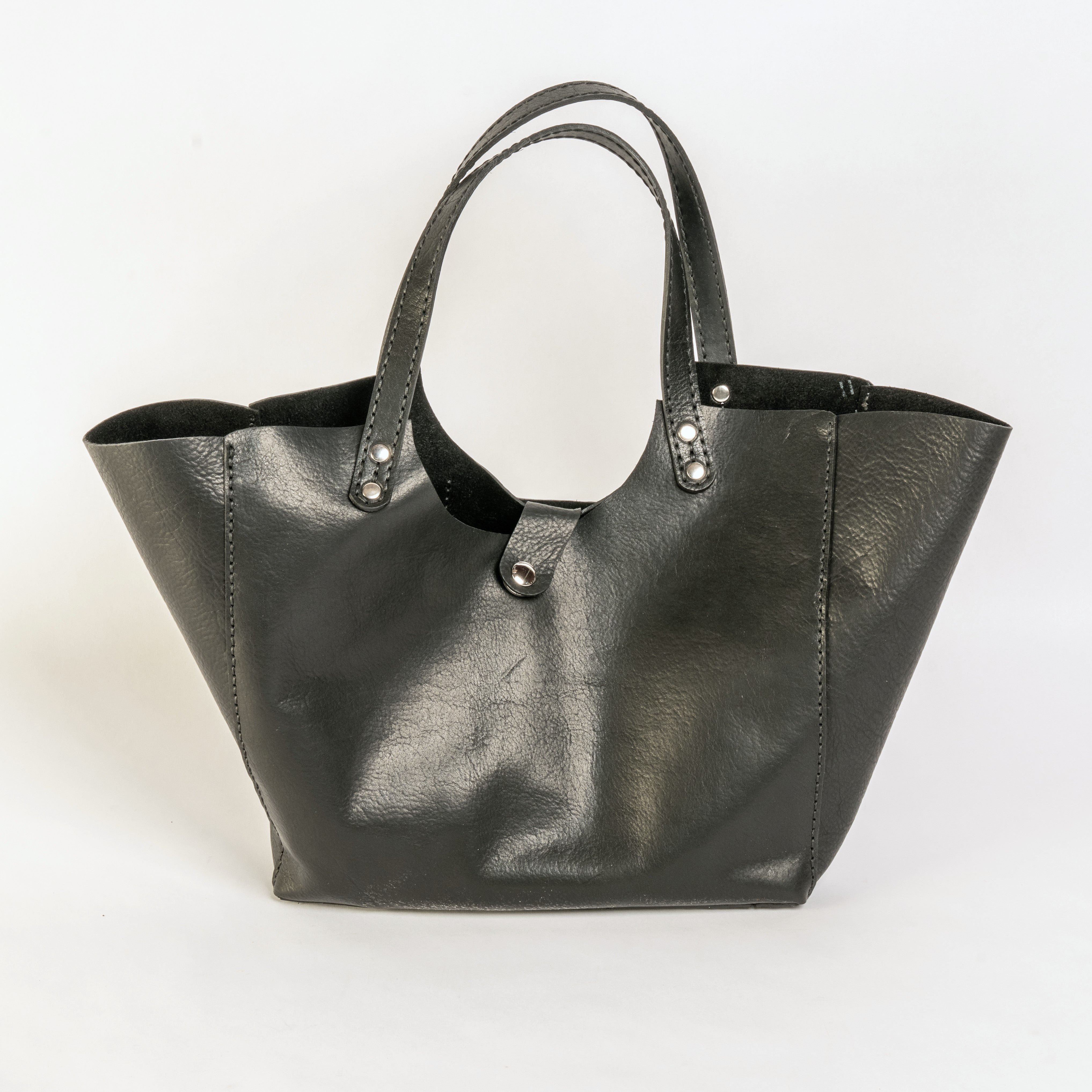 Black American Bison Leather Bag by Montana Bison and Leather