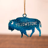 Blue Yellowstone National Park Buffalo Stainless Steel Ornament