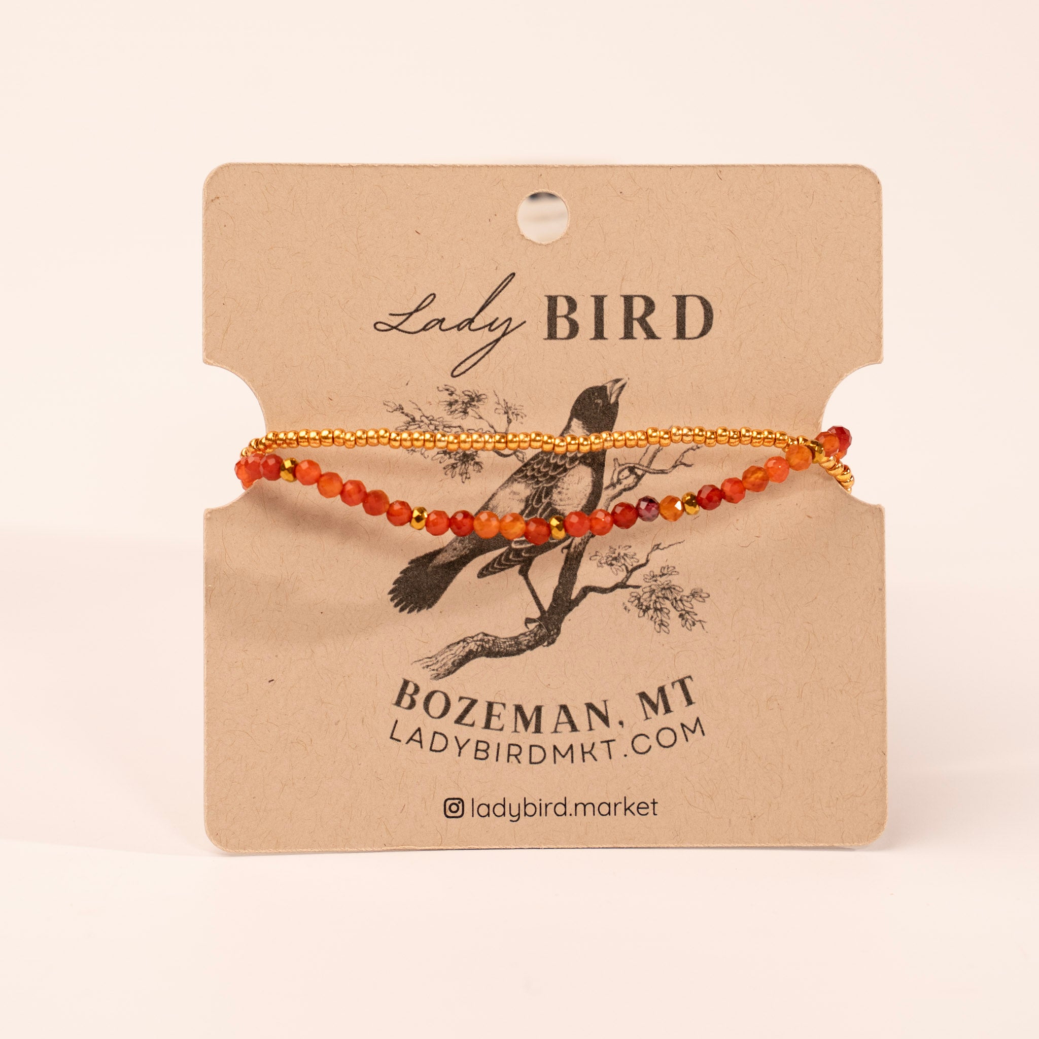 Carnelian with Gold Stretchy Gemstone Wrap Bracelet