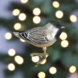 Cheery Chickadee Glass Christmas Ornament