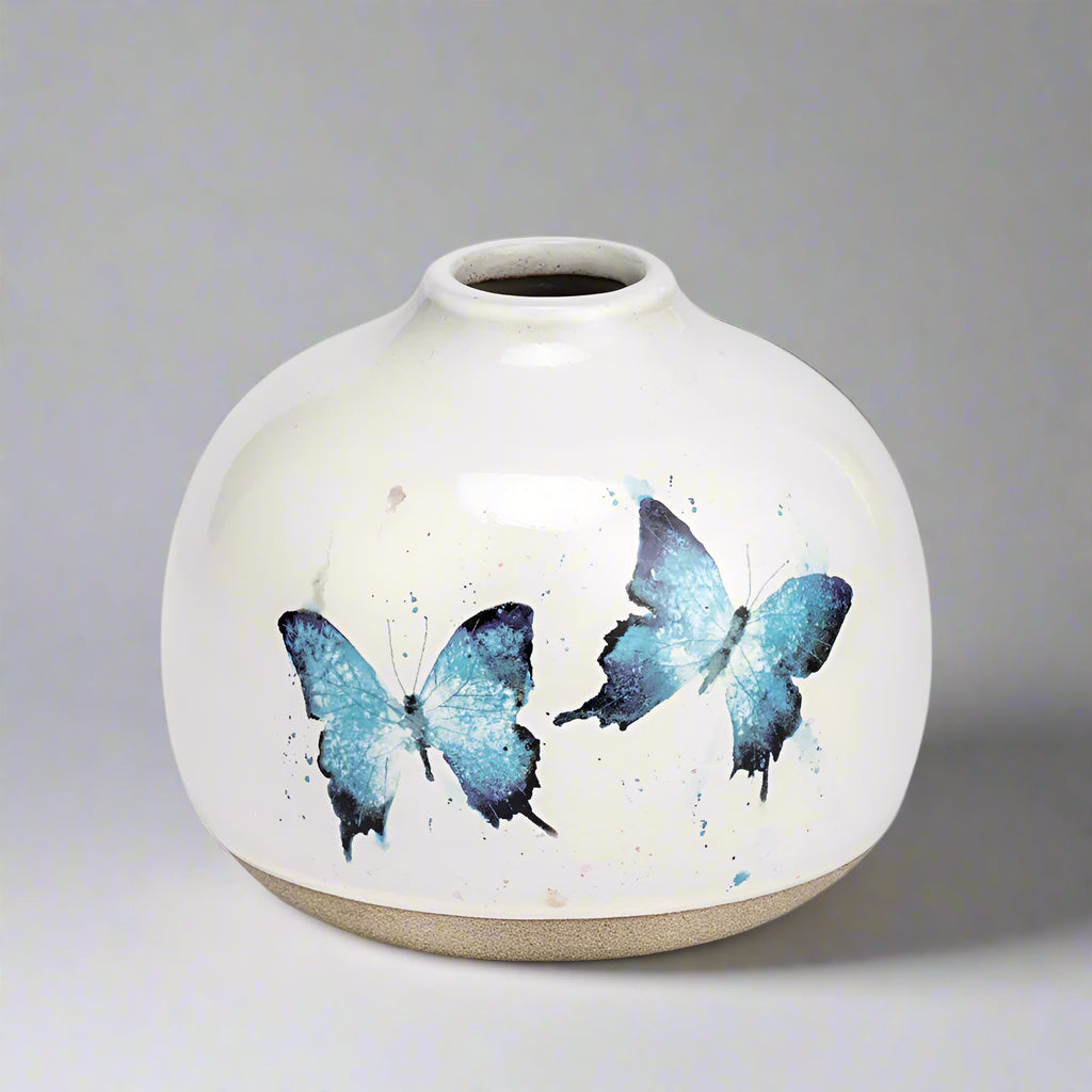 Dean Crouser Blue Butterfly Vase