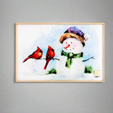 Dean Crouser Lit Snowman Cardinals Wall Art by Demdaco