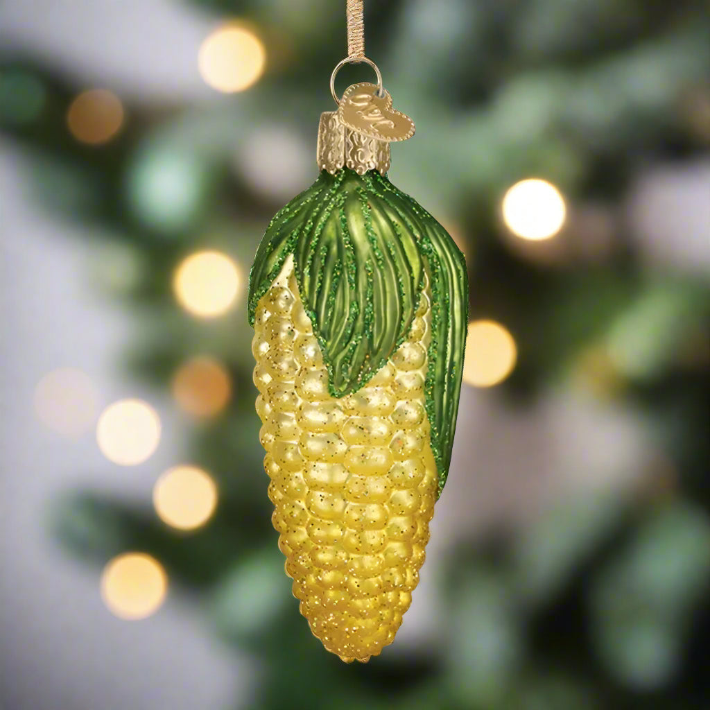 Ear of Corn Glass Ornament
