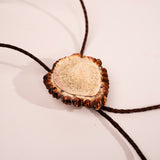Elk Burr Bolo Tie - close up