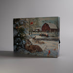 Fresh Snow on the Farm Mini Lighted Easel Back Print - on