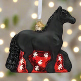 Friesian Horse Glass Ornament