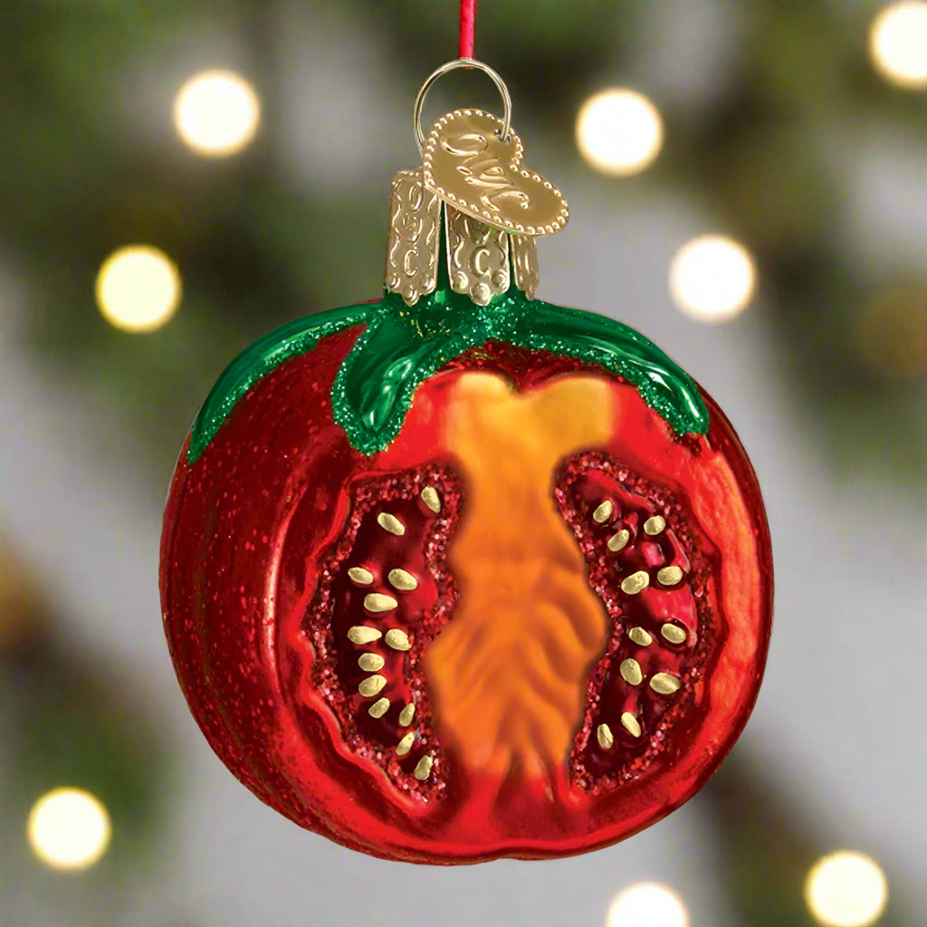 Garden Tomato Glass Ornament
