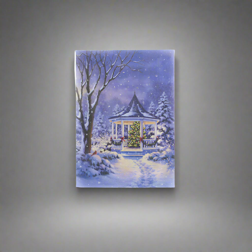Gazebo and Tree Scene Table Top Lit Art