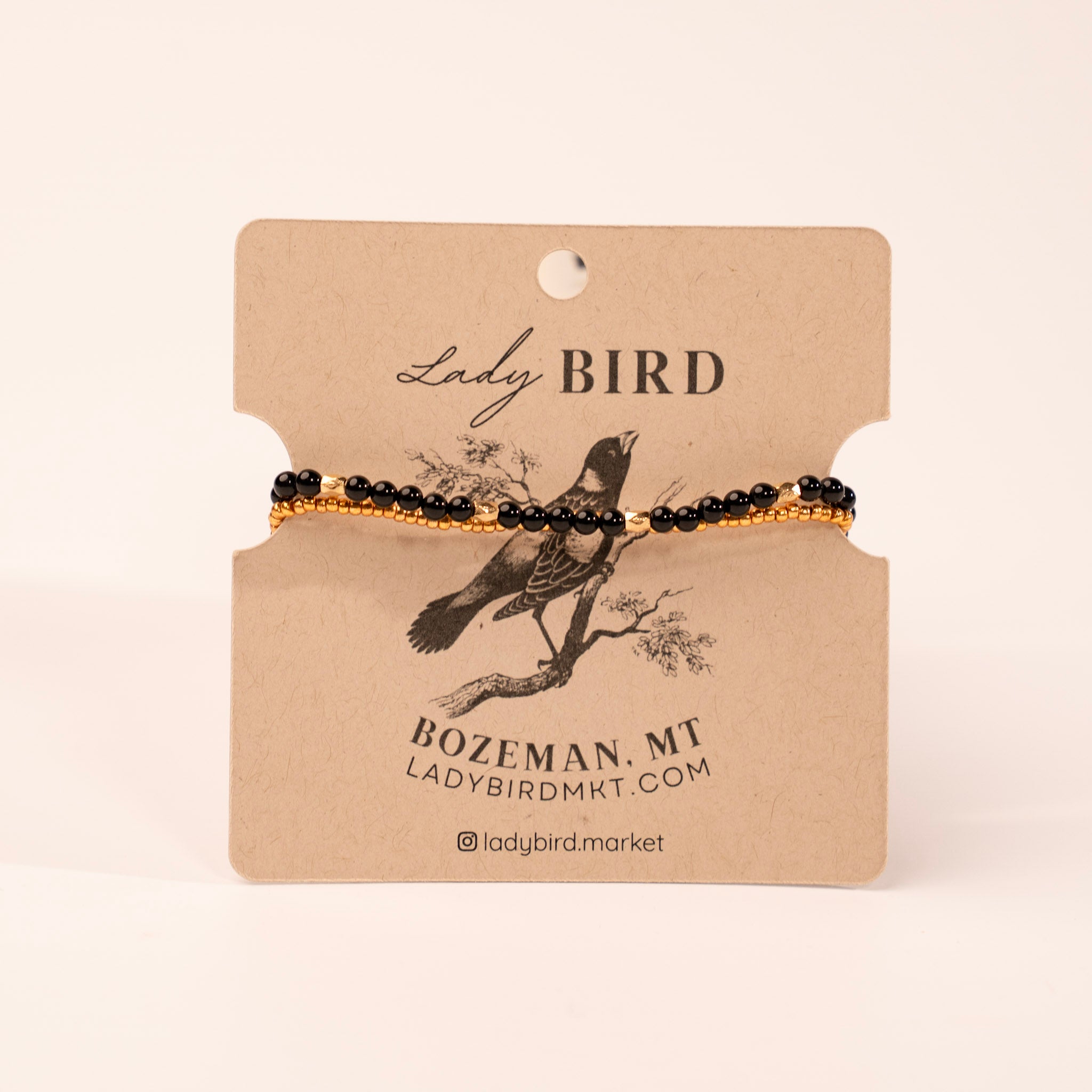 Stretchy Gemstone Bracelet - black