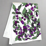 Huckleberry Tea Towel by Corvidae Drawings and Designs