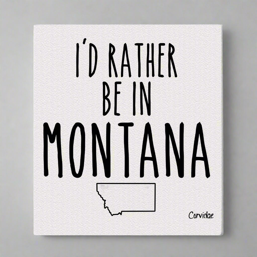 I'd Rather be in Montana Swedish Dishcloth by Corvidae designs and drawings
