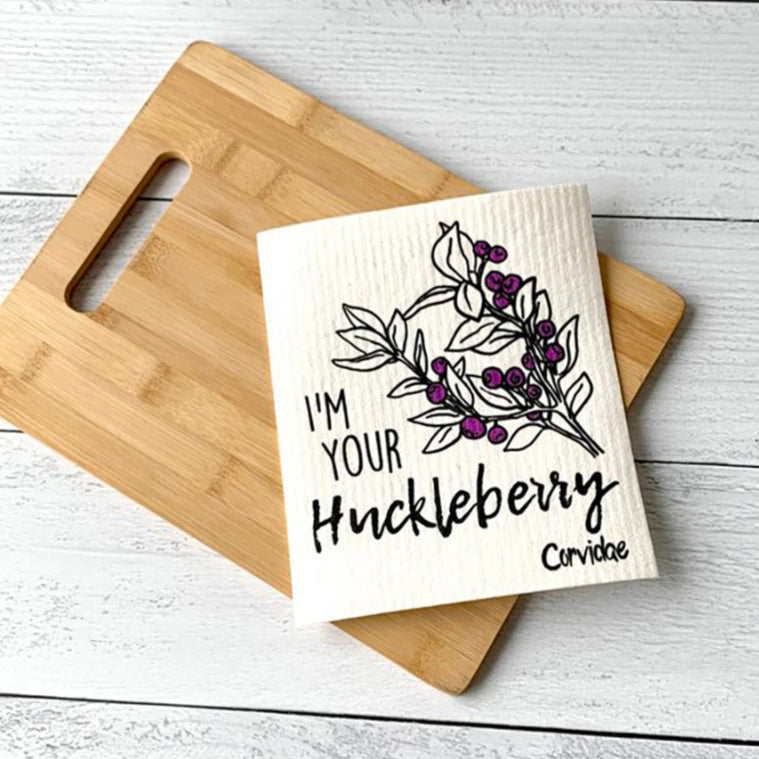 I'm Your Huckleberry Swedish Dish Cloth by Corvidae Drawings and Designs