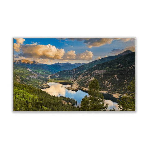 Michael Underwood Photography Lake in the Valley Wood Sign by Meissenburg Designs