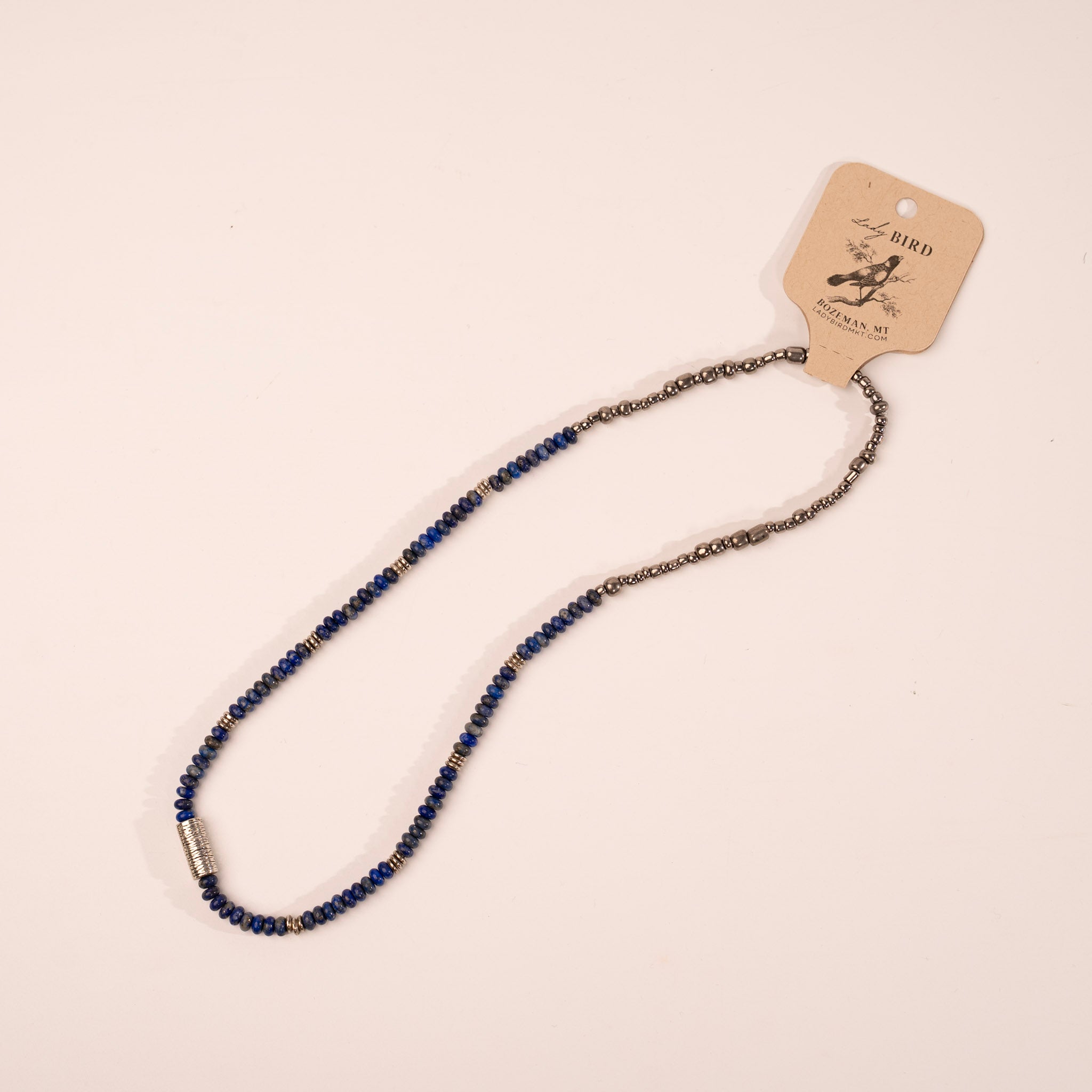 Lapis and Silver Pendant Gemstone Necklace