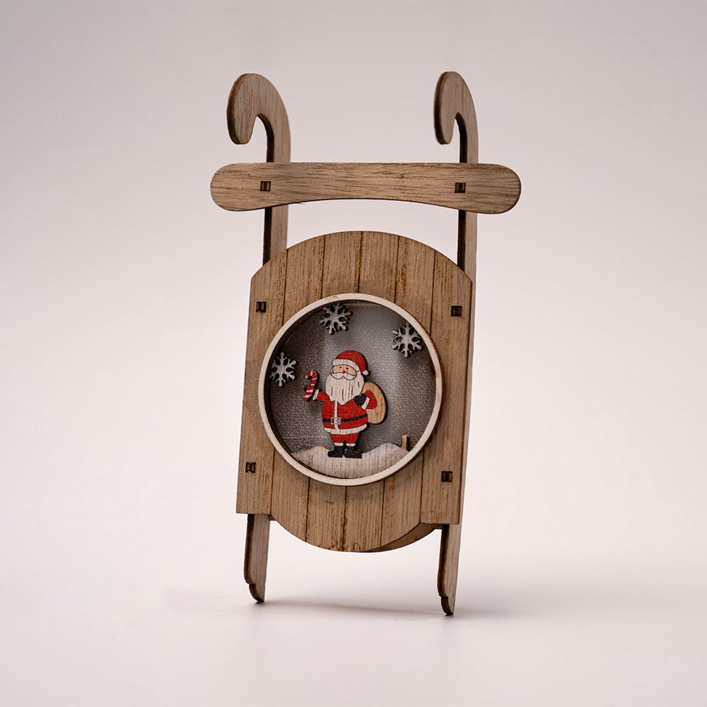 Lighted Wood Sled by Oak Street Wholesale