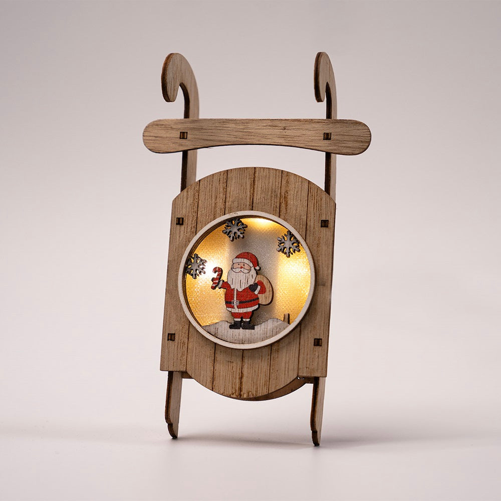 Lighted Wood Sled by Oak Street Wholesale