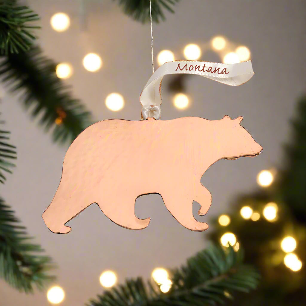 Medium Copper Stainless Steel Bear Ornament