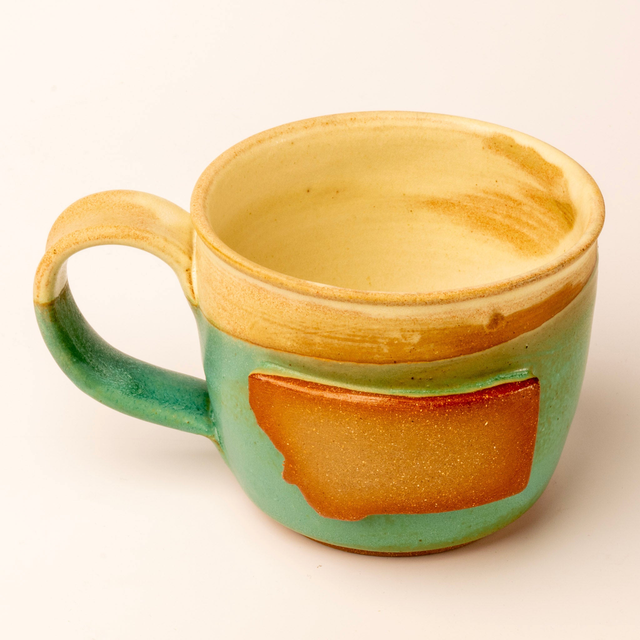 Montana Emblem Mug - teal and white top