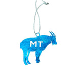 Montana Mountain Goat Stainless Steel Hammered Ornament by Art Studio Company (4 Colors)