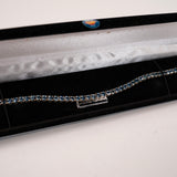 Montana Sapphire 14K White Gold Bracelet - close up
