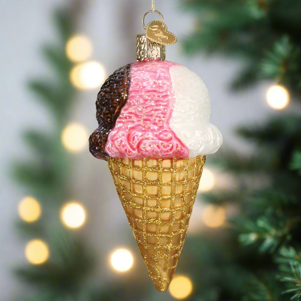 neapolitan ice cream cone ornament old world christmas