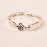 Ornate Heart Charm Center Spoon Handle Bracelet by Girl Ran Away with the Spoon