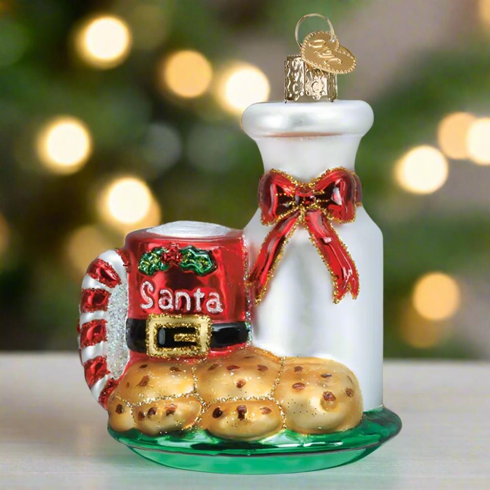 Santa's Milk + Cookies Ornament by Old World Christmas
