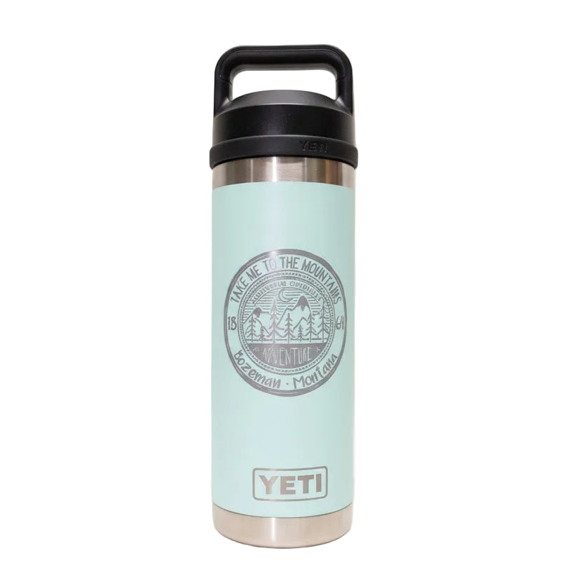 Take Me To The Mountains Seafoam Engraved YETI Rambler 18 oz
