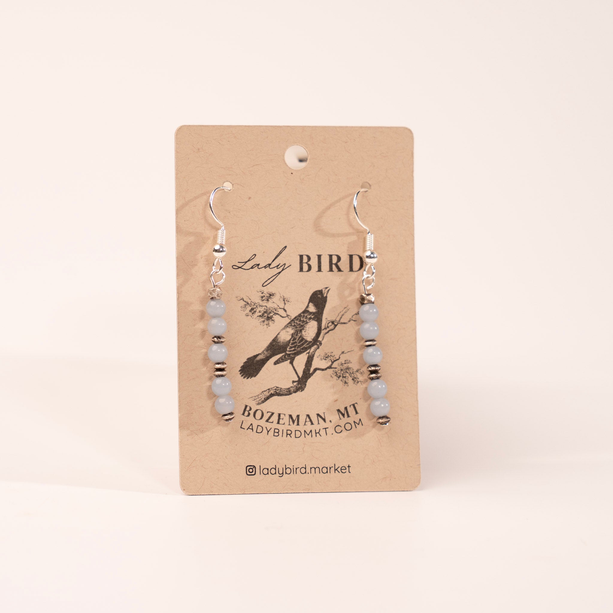 Silver Angelite Dangle Gemstone Earrings