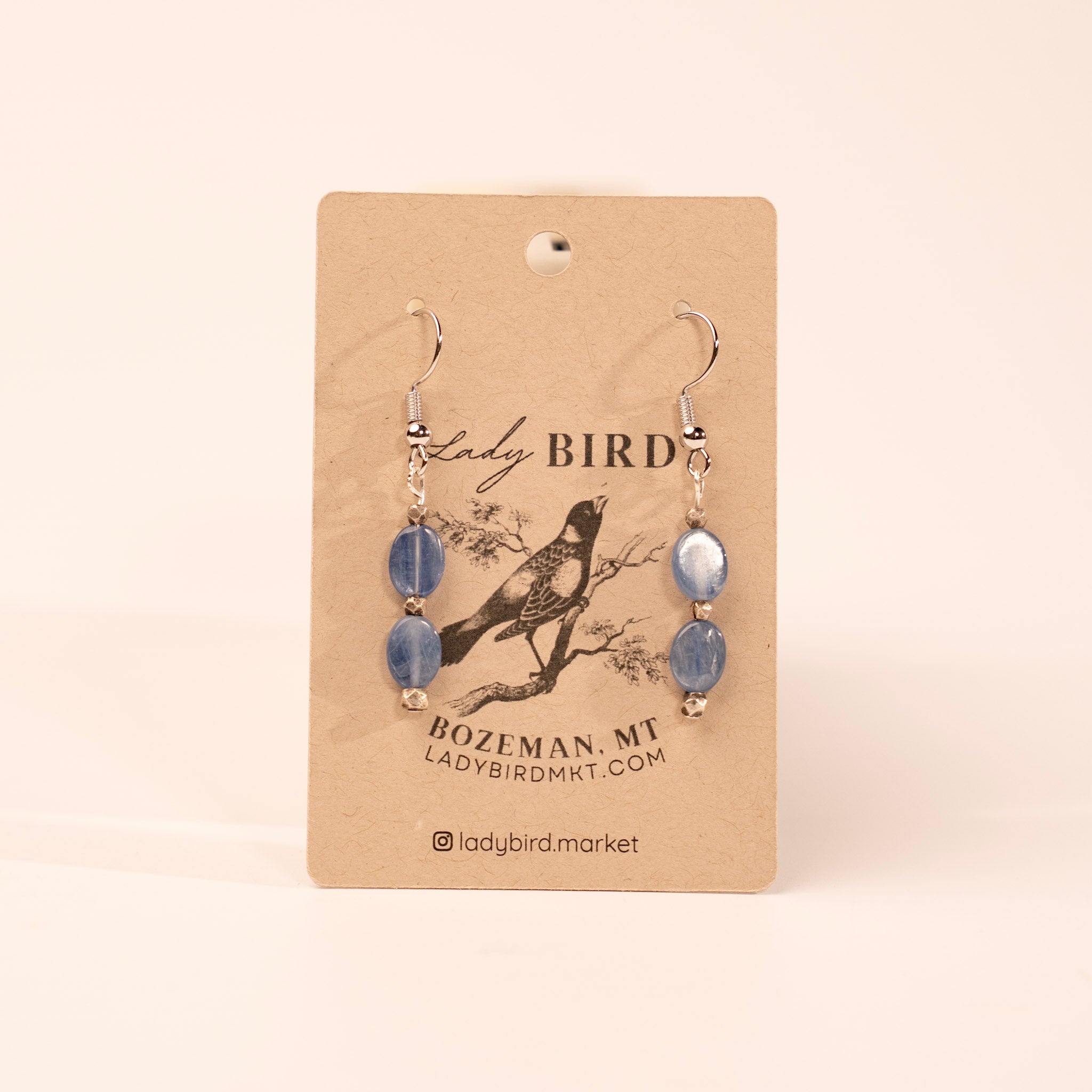 Silver Kyanite Dangle Gemstone Earrings