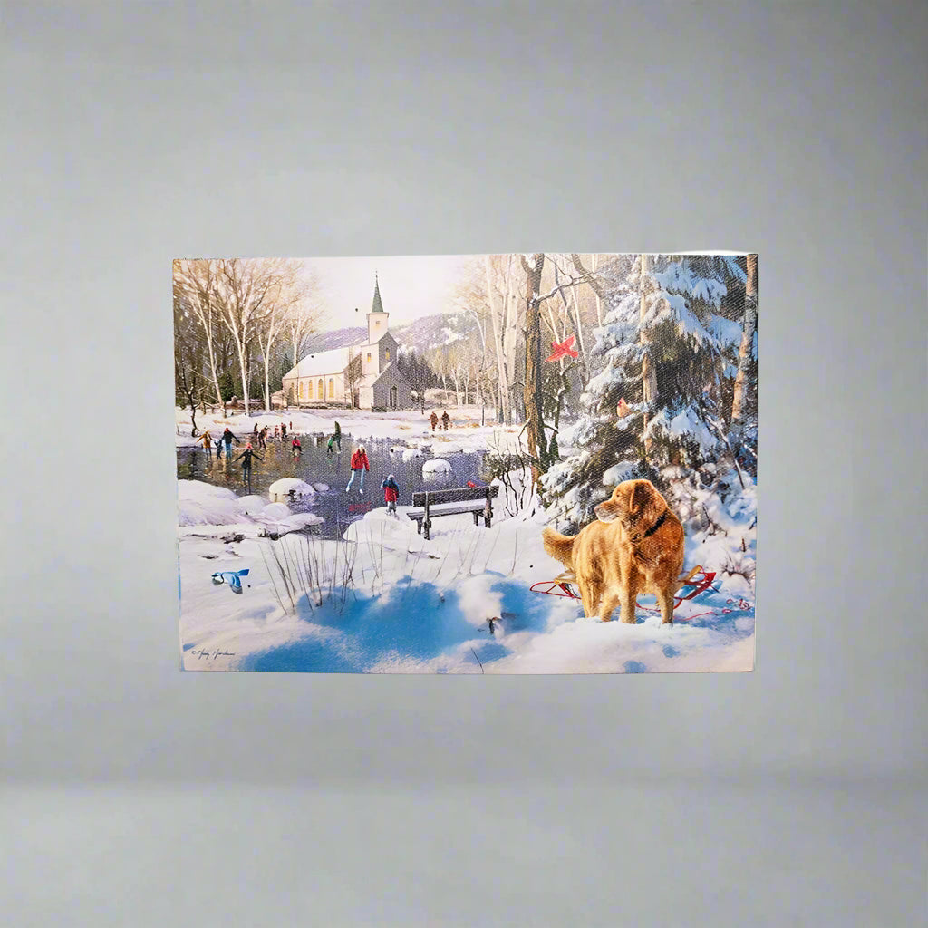 Skating Pond Table Top Lit Art