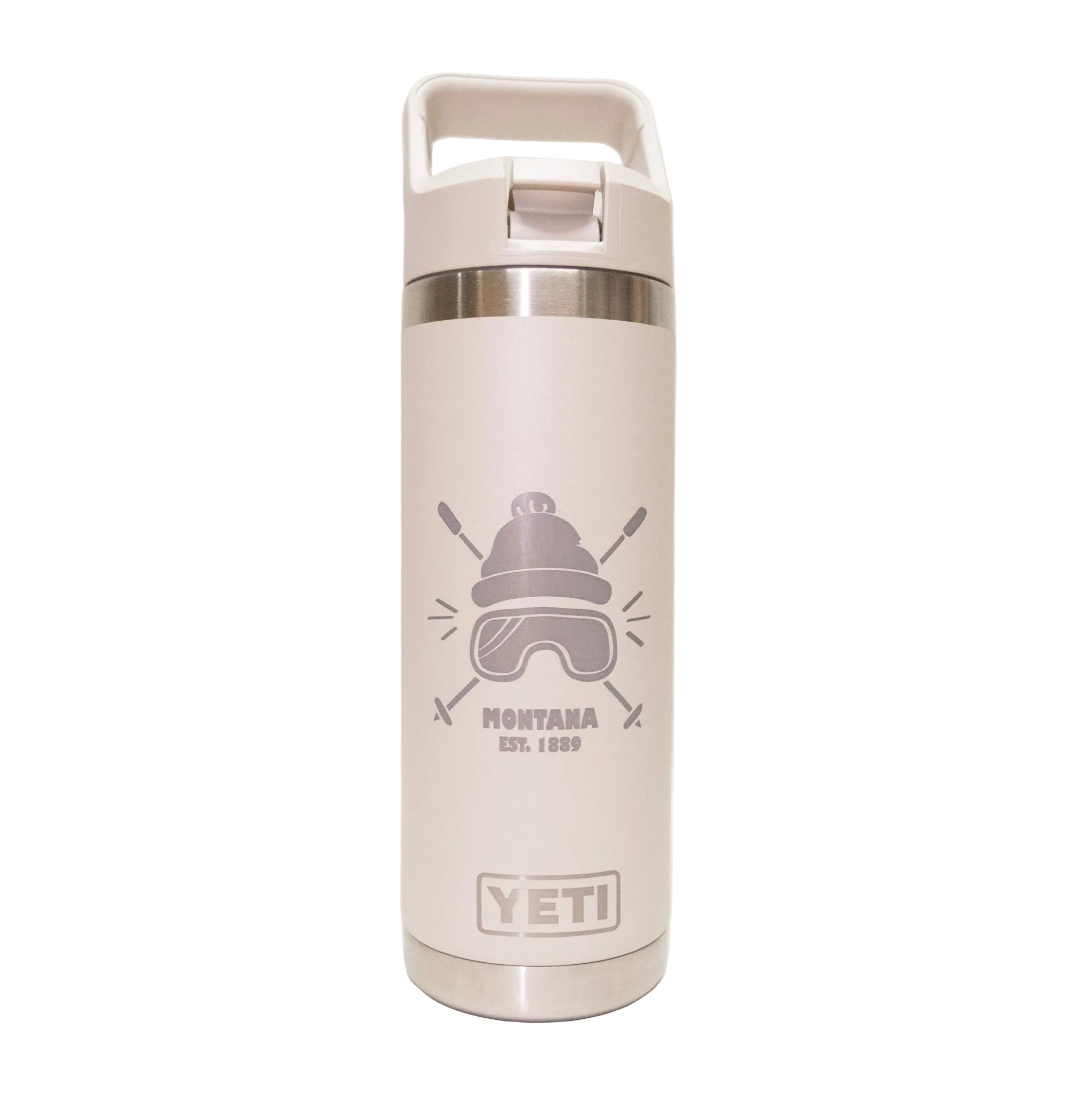 Ski Mask Montana Cape Taupe Engraved YETI Rambler 18 oz Bottle with St –  Montana Gift Corral