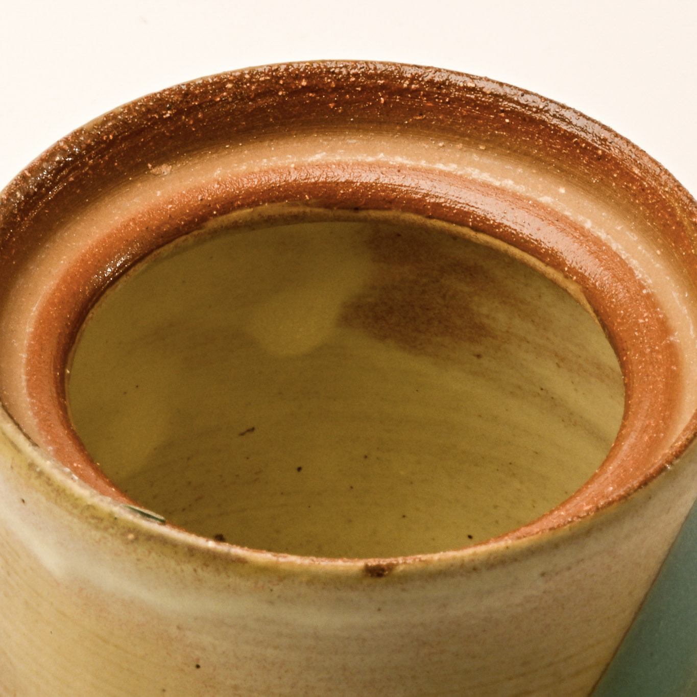 Trinket Jar - teal and white - close up 2