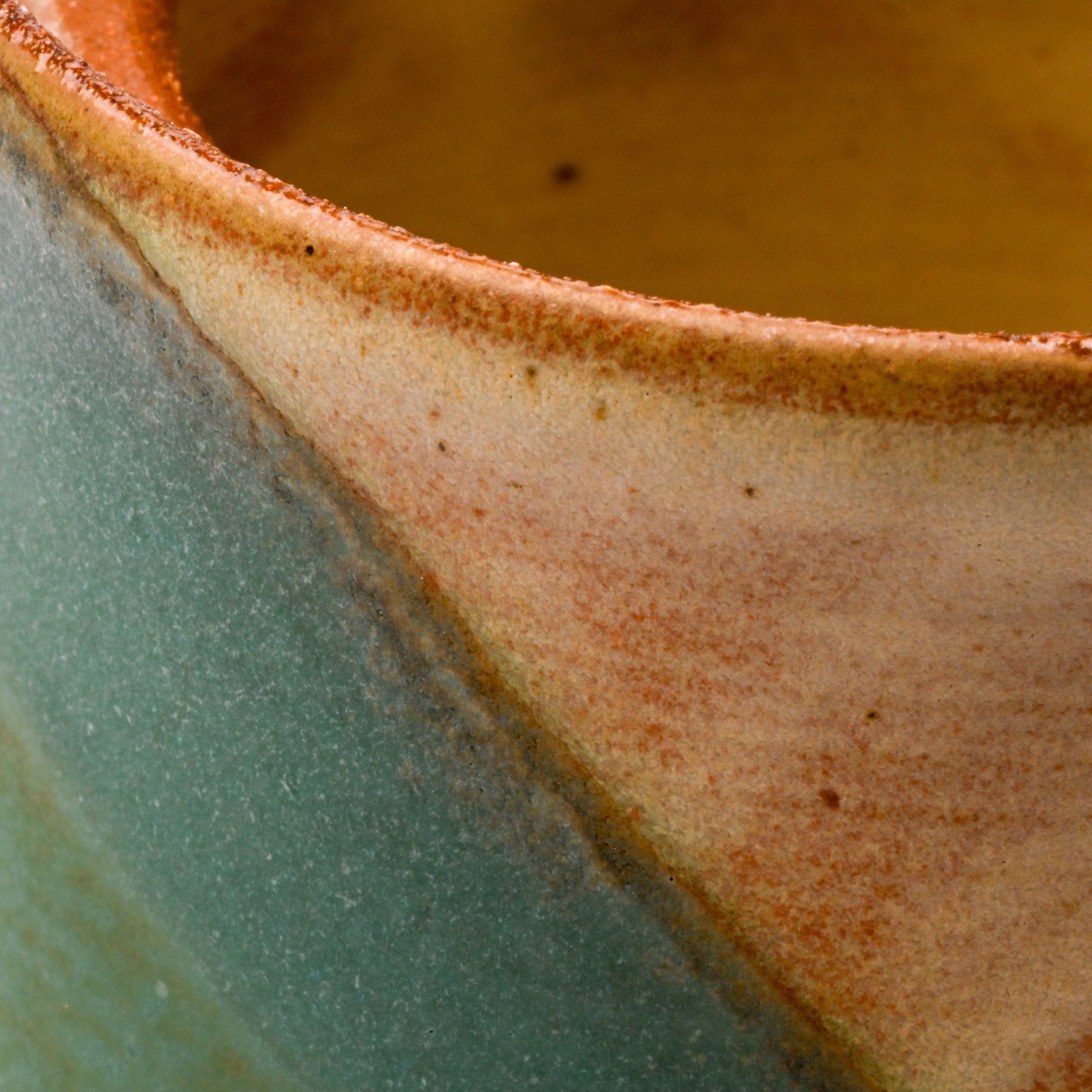 Trinket Jar - white and teal - close up