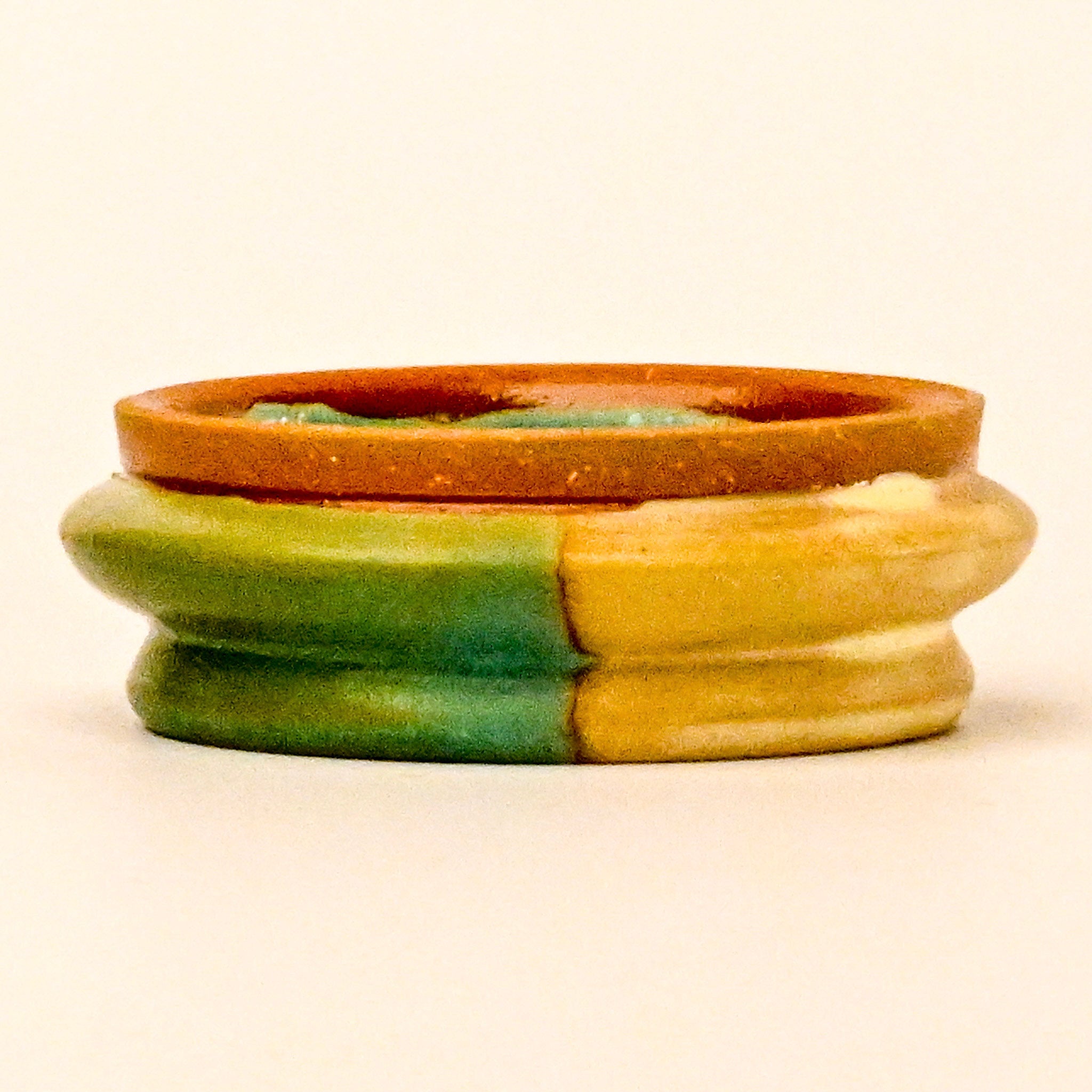Trinket Jar Lid - white and teal - flat 2