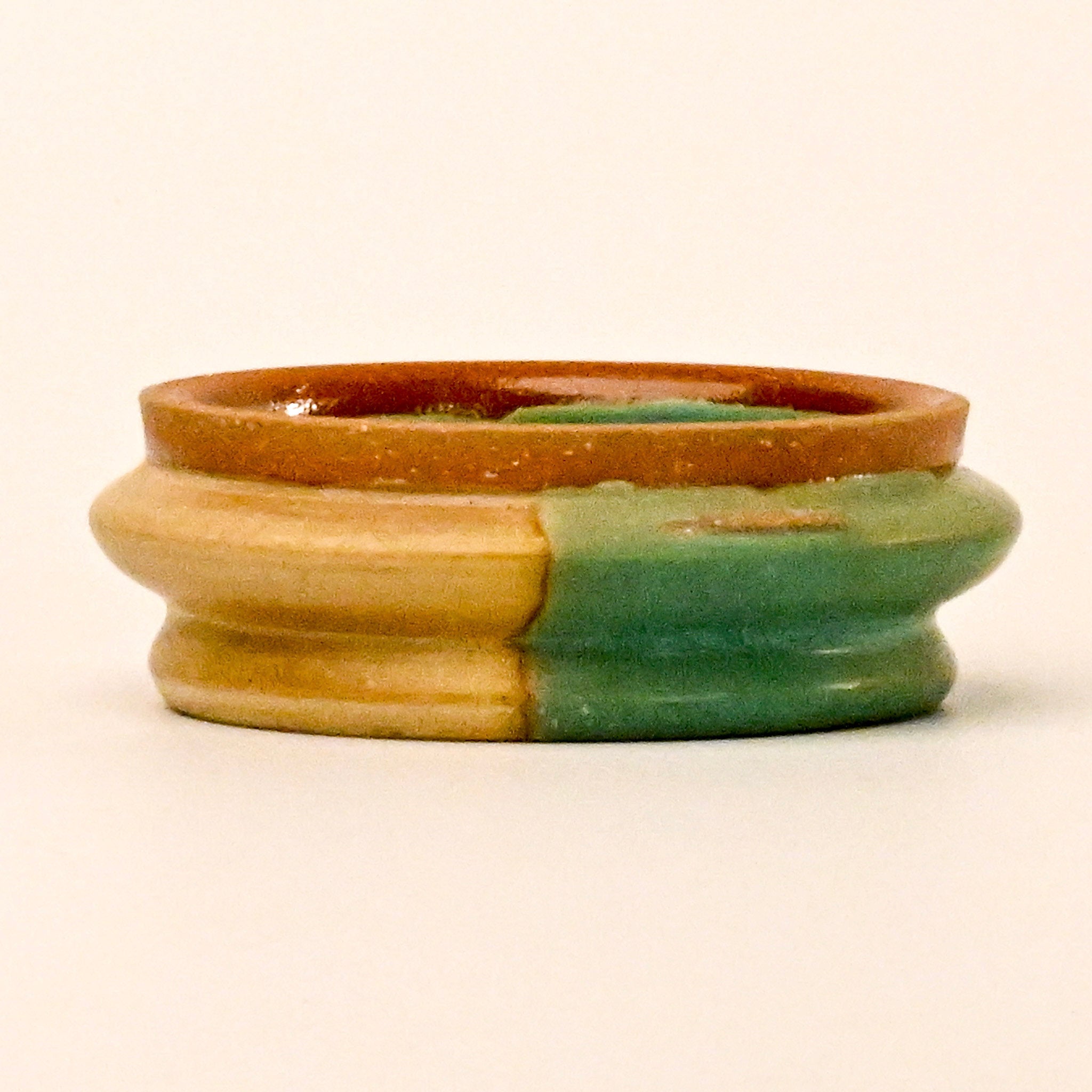 Trinket Jar Lid - white and teal - flat 3