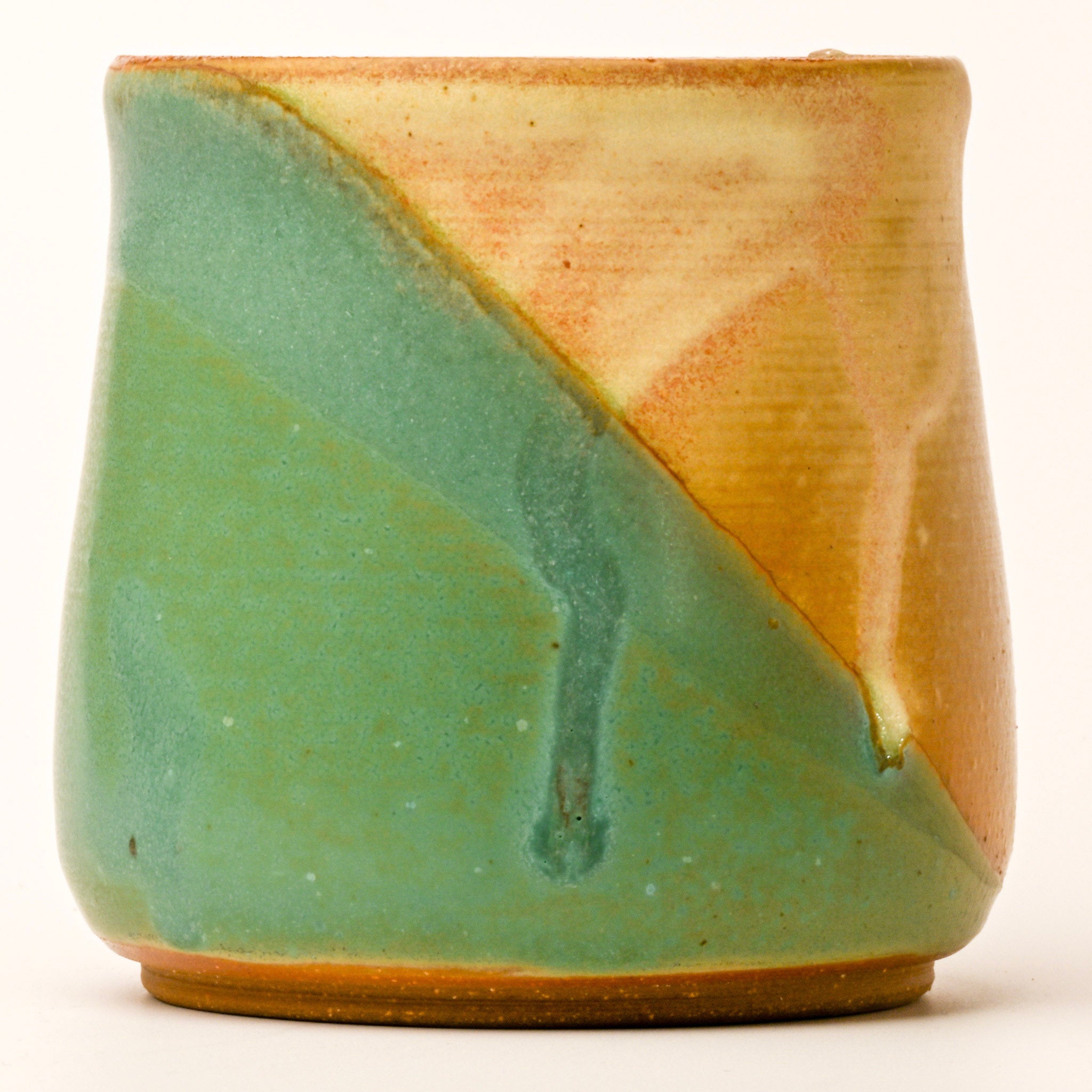 Trinket Jar - teal and white - side 2