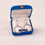 Yogo Sapphire Hoop Earrings by Mac's Gems