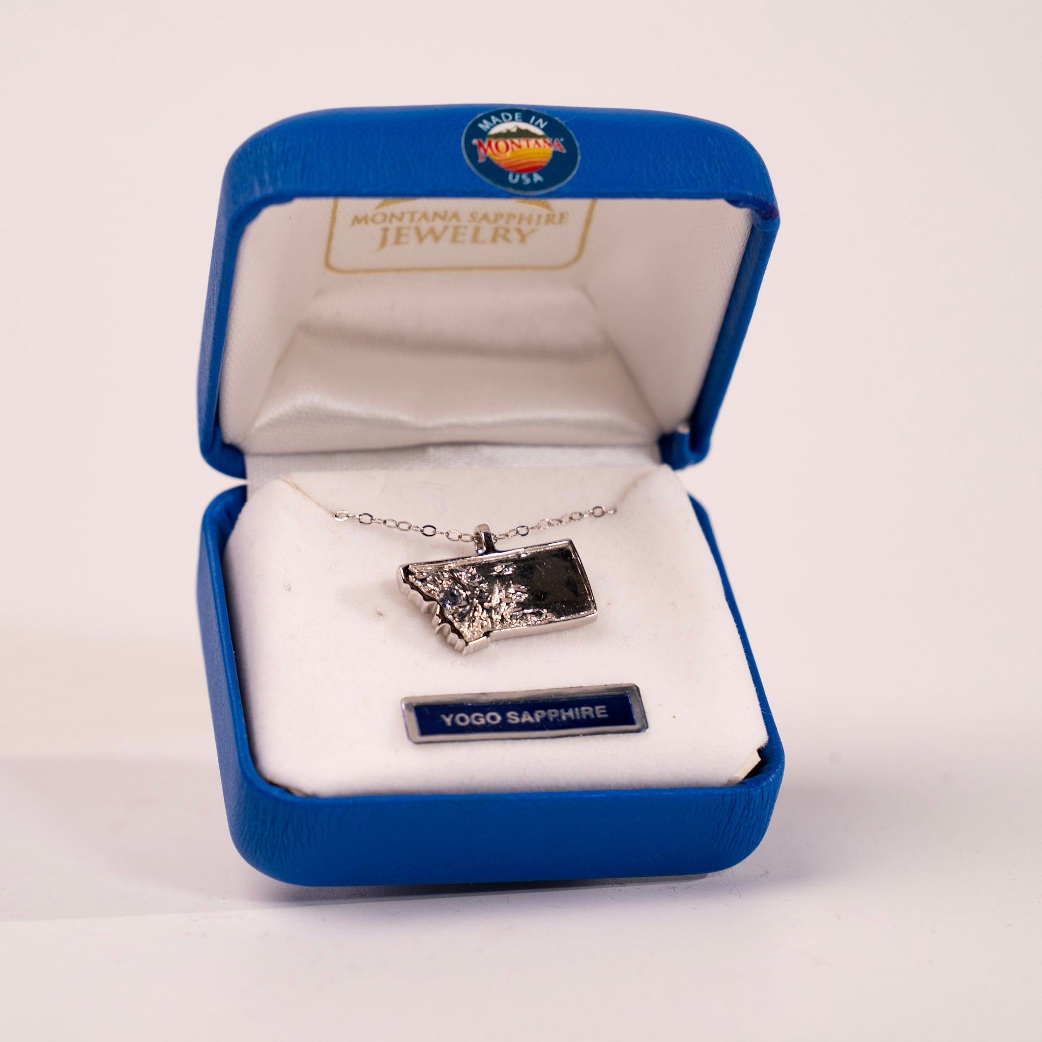 Yogo Sapphire State Pendant by Mac's Gems