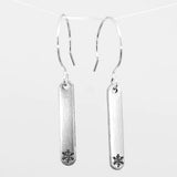 Matte Silver Crystal Sticks Earrings by Daphne Lorna